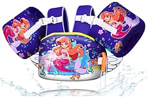 BiutiMama Toddler Floaties, Kids Swim Vest for 22-66 Lbs, Arm Floaties with Adjustable Straps Swim Floats & Arm Band Suitable for Water Sports Pool Swimming Safety for Infant 2,3,4,5,6,7 Years
