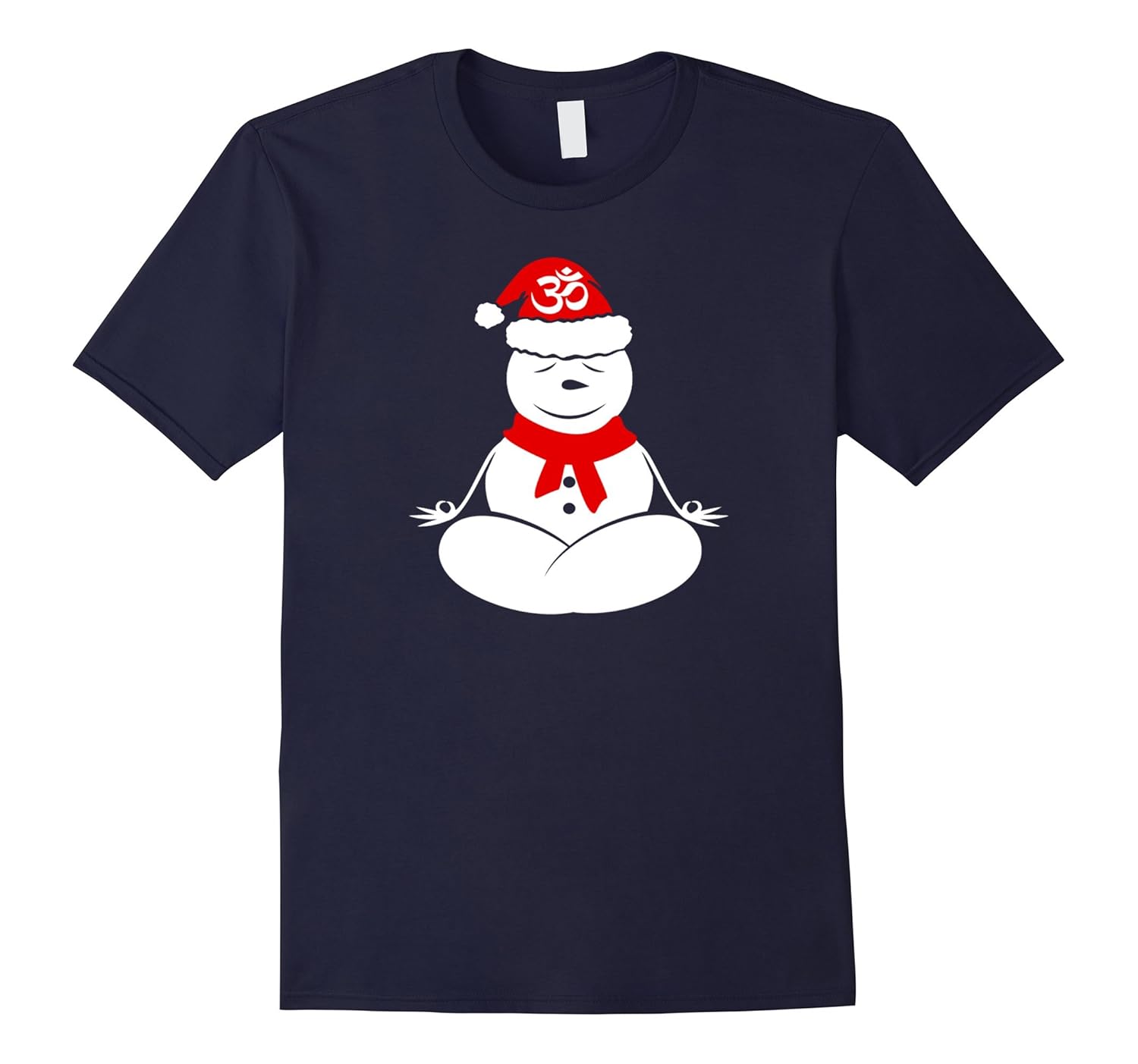 Lotus Pose Yoga Snowman Christmas T Shirt-ANZ