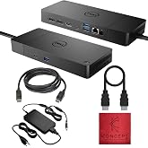 WD19DCS Dell Docking Station USB C - Dual Monitor Docking Station with 240W, HDMI Cable, DisplayPort Cable &amp; Microfiber Cleaning Cloth - Performance Dock Station (Renewed)