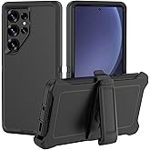 AKELOR Case for Samsung Galaxy S25 Ultra Phone: Heavy Duty Shockproof Armor Protector Case Cover with Belt Clip Holster for Samsung Galaxy S25 Ultra 6.9 inch Phone Case (Black)