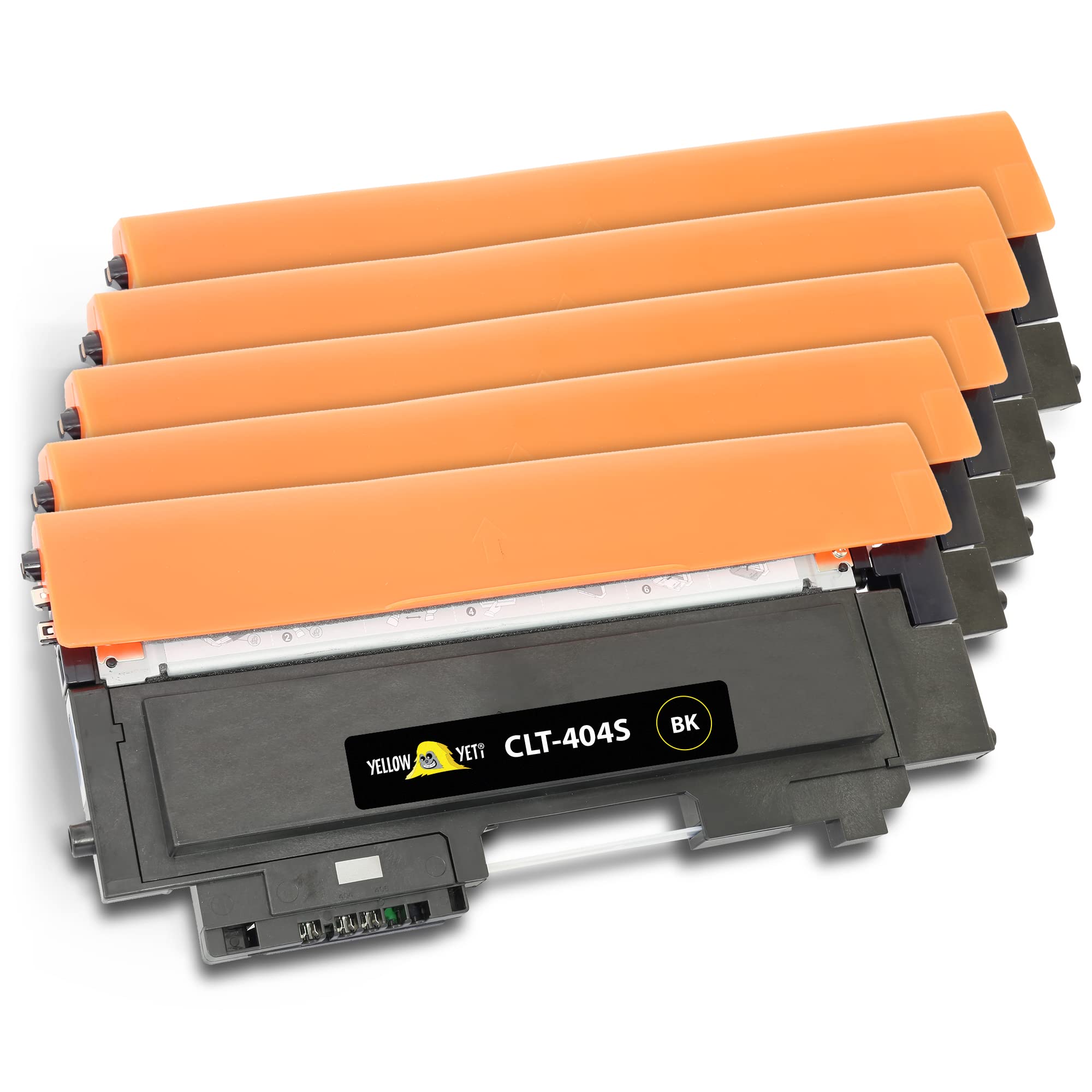 YELLOW YETI CLT P404C / K404S C404S M404S Y404S Toner Cartridge Compatible with Samsung Xpress SL-C430 SL-C430W SL-C480 SL-C480FW SL-C480W SL-C480FN Black Cyan Magenta Yellow, 5 Pack