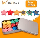 Wukong 24Pcs Star Fridge Magnets 6 Colors 30mm 8mm Thick with Iron Box view 2