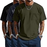 Neer 3 Pack Big and Tall Shirts for Men with Pocket XL-5XL Plus Size Crew Neck Raglan Short Sleeve Summer Casual T Shirts Tee