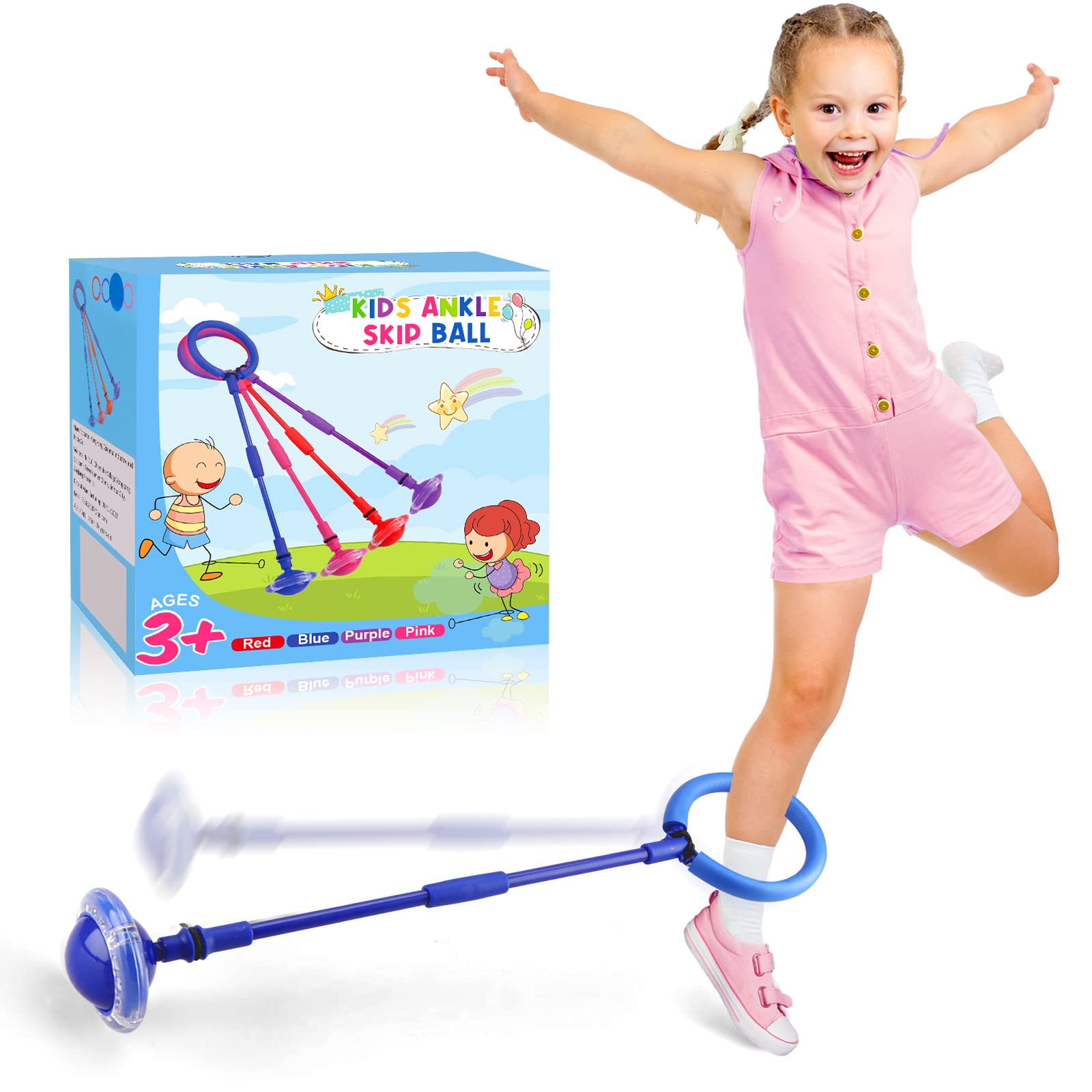 Chridark Toys for 3+ Year Old Kids: Ankle Skip Ball for Boys Girls Gifts for Age 3 4 5 6 7 8 Years Old Kid Birthday Presents Toy for Toddler Ages 3-8 Game Toys for Garden Outside Kids Adult