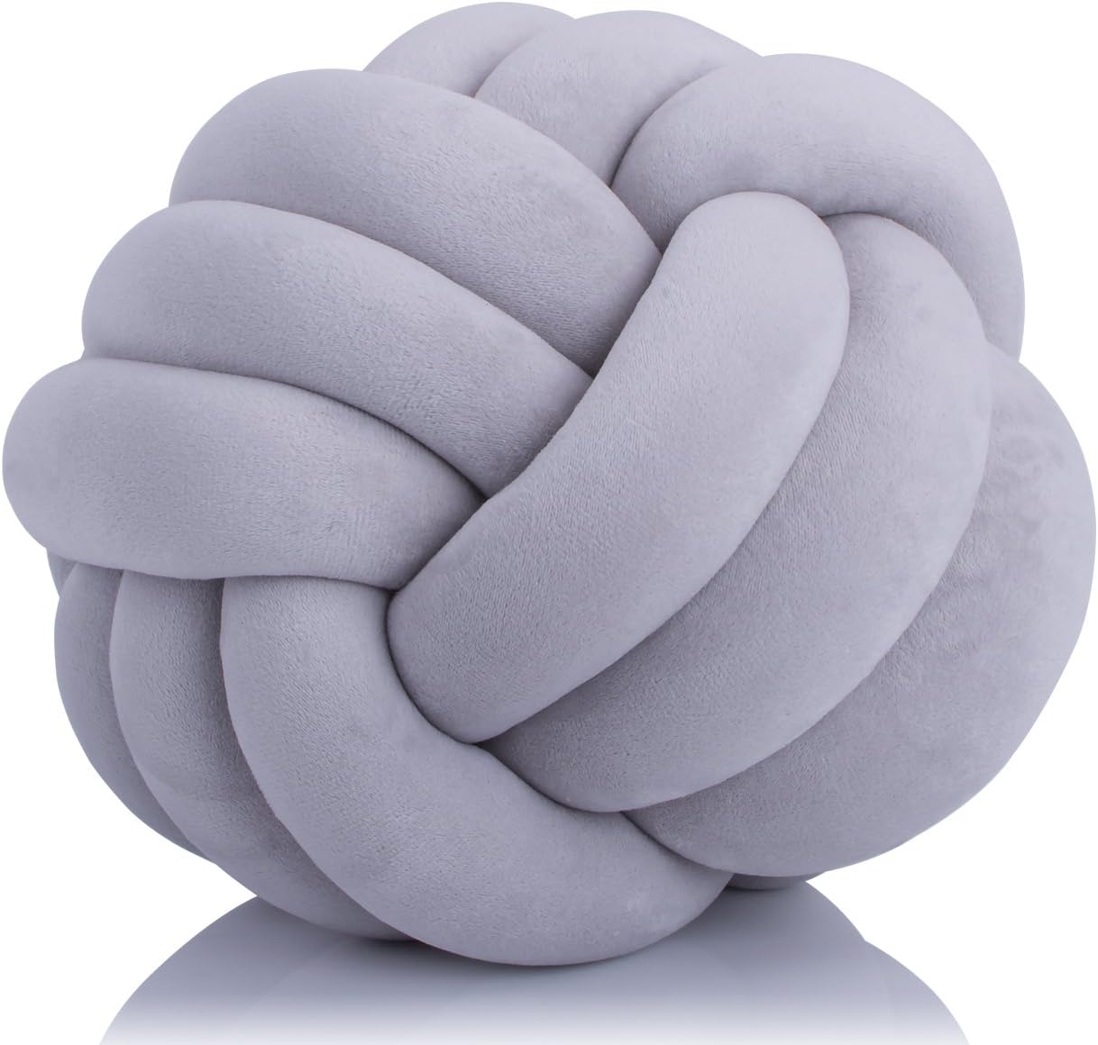 Aminiture Knot Ball Cushion Pillows -Children Room Decoration Plush Toys Baby Photography Props (Grey 11inch)