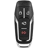 Guteauto Key Fob Shell Case 164R7989 for Explorer Edge Mustang | FCC M3N-A2C31243800 | 4 buttons | for Fusion Titanium 2013-2016 | empty shell