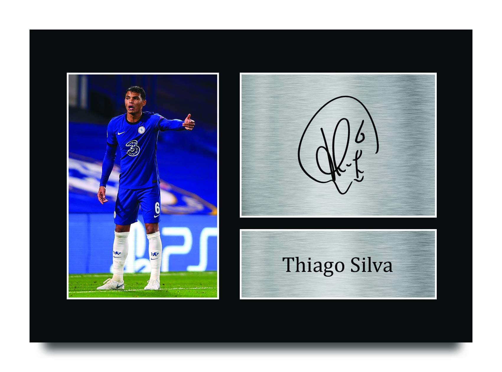 HWC Trading A4 Thiago Silva Presents Printed Signed Autograph Picture for Fans and Supporters - A4