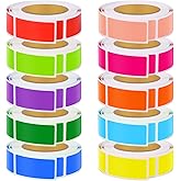 3000 PCS 10 Rolls Rectangular Color Coding Stickers 1.57 x 0.75 Inch Self-Adhesive Color Coding Label 10 Assorted Colors for Inventory and Home Organize, File Classification