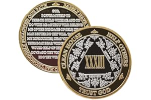 MYRECOVERYSTORE Silver & Gold 1-60 Years (33 Year (XXXIII)) Alcoholics Anonymous Medallion AA Coin Capsule Included
