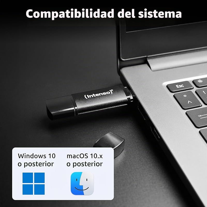 Flex Line - 128 GB de memória dupla USB, 3.2 Gen 1x1 com USB-C e USB-A para smartphone, tablet, portátil e PC, 70 MB/s, cor preta
