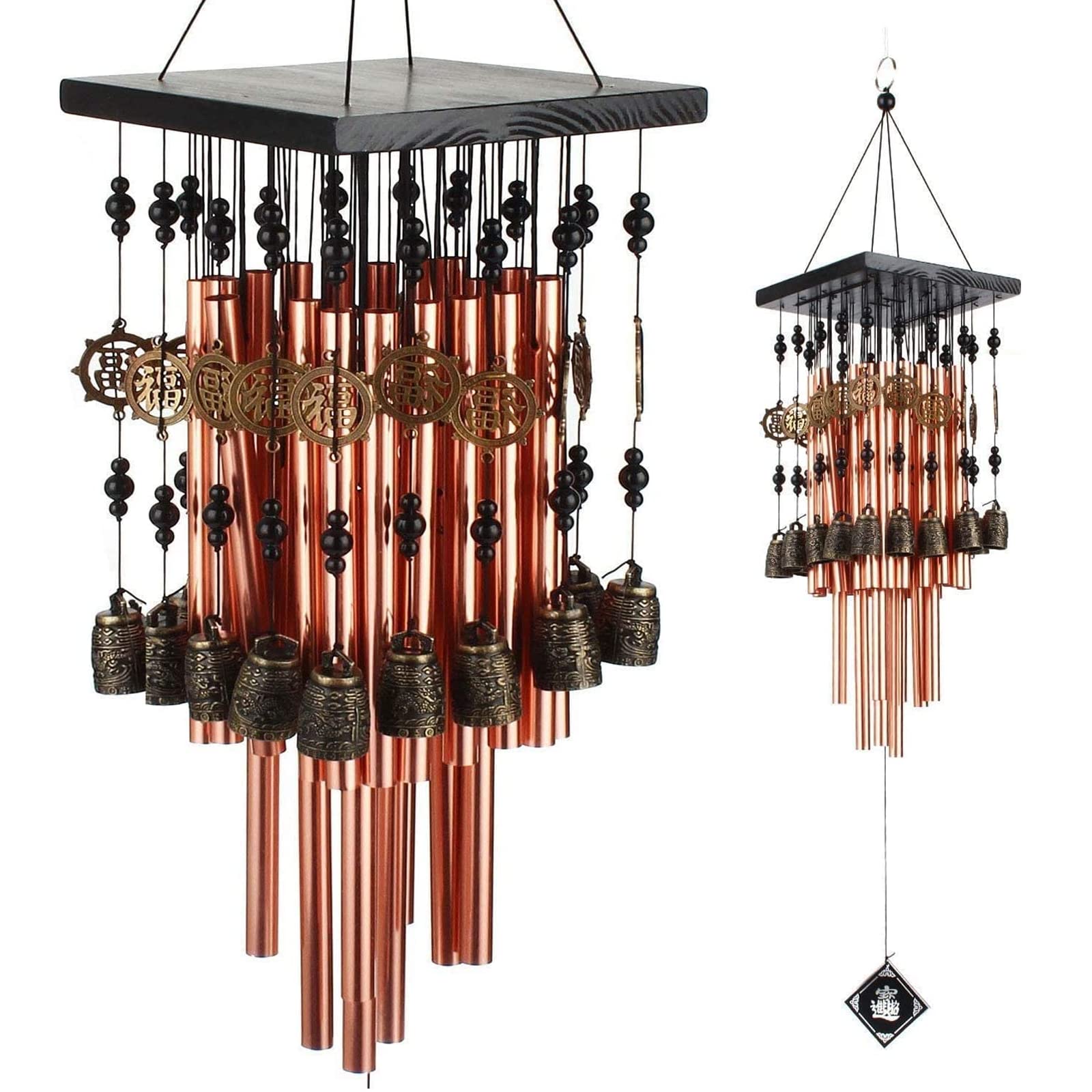 YLYYCC Wind Chimes for Outside,30"Memorial Wind Chimes with 28 pieces Tubes and 16 Copper Bell for Garden, Patio,Window Hanging Decoration, Bronze Memorial Sympathy Gifts for Mom