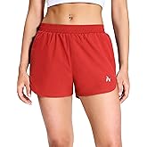 Nepest Womens Running Shorts with Mesh Liner Elastic Waist Quick Dry 3 inch Athletic Workout Shorts with Zipper Pocket