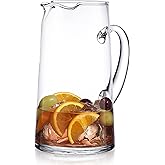 Glass Water Pitcher with Spout – Elegant Serving Carafe for Water, Juice, Sangria, Lemonade, and Cocktails – Crystal-Clear Glass Beverage Pitcher. (31259)