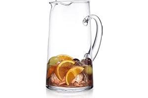 GLAVER'S Glass Water Pitcher with Spout – Elegant Serving Carafe for Water, Juice, Sangria, Lemonade, and Cocktails – Crystal-Clear Glass Beverage Pitcher. (31259)