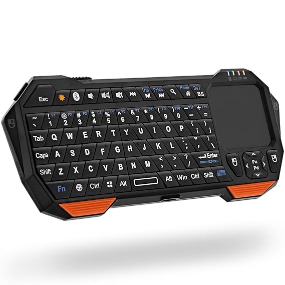 Fosmon Mini drahtlose Bluetooth Tastatur (QWERTY) mit Touchpad, Portable Leichtbau Kabellose Wireless Keyboard Controller für