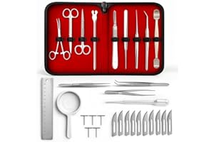 MYMED 30 Pcs Advanced Dissection Kit for Biology Lab Anatomy |Set for Medical Students and Veterinary with Stainless Steel Scalpel Knife Handle Blades