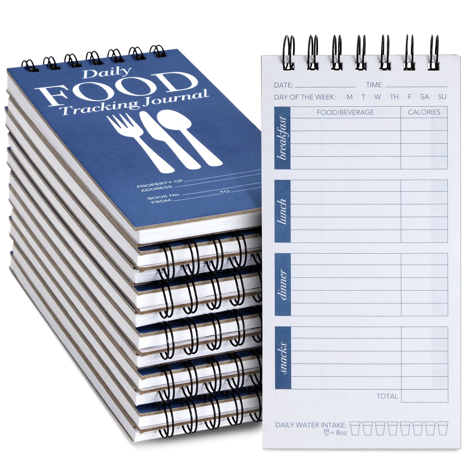 Photo 1 of Juvale Food Journal - 12 Pack, 4 x 8 In, Softcover - Daily Food Tracker Journal - Calorie Log Book with Meal Plan & Water Intake Sections