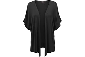 Made By Johnny Women's Kimono Style Short Sleeve Dolman Cardigan - Lightweight Open Front Summer Cover-Up