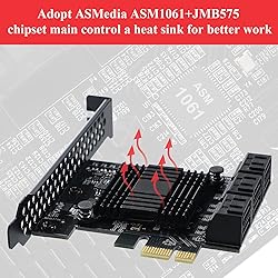 MZHOU PCIe SATA Card 6 Port, 6Gbps SATA 3.0 PCIe