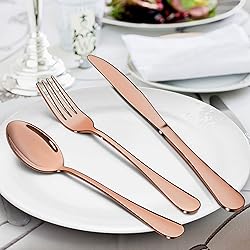 LIANYU 23-Piece Copper Silverware Set with Serving