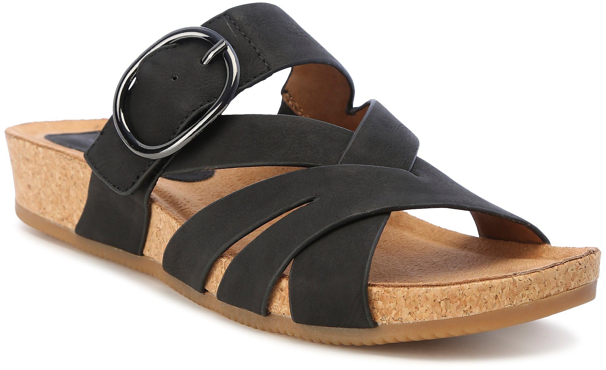 Photo 1 of EuroSoft Women's Gwenda Slide Sandal, Black, 8.5