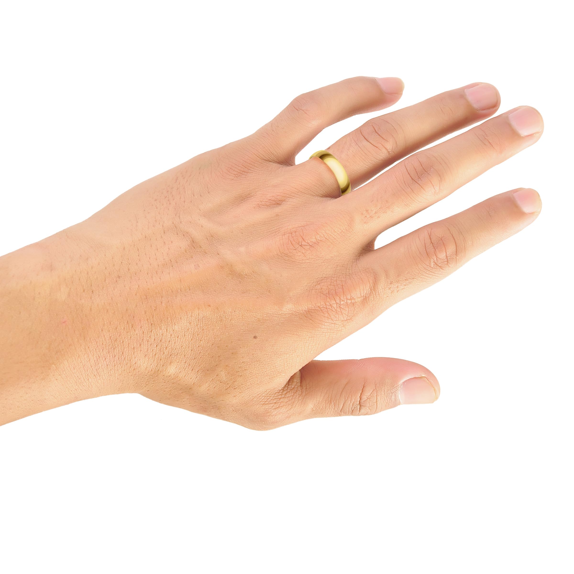 4MM Men's Gold Wedding Band - Lightweight Wedding Ring for Men; 10K or 14K Gold Jewelry in Yellow, White, or Rose Gold; Plain Mens Wedding Band; Classic Gold Rings for Men by Brilliant Expressions