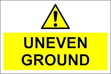 Uneven Ground Sign 1 2mm Rigid Plastic 300mm X 200mm Amazon Co