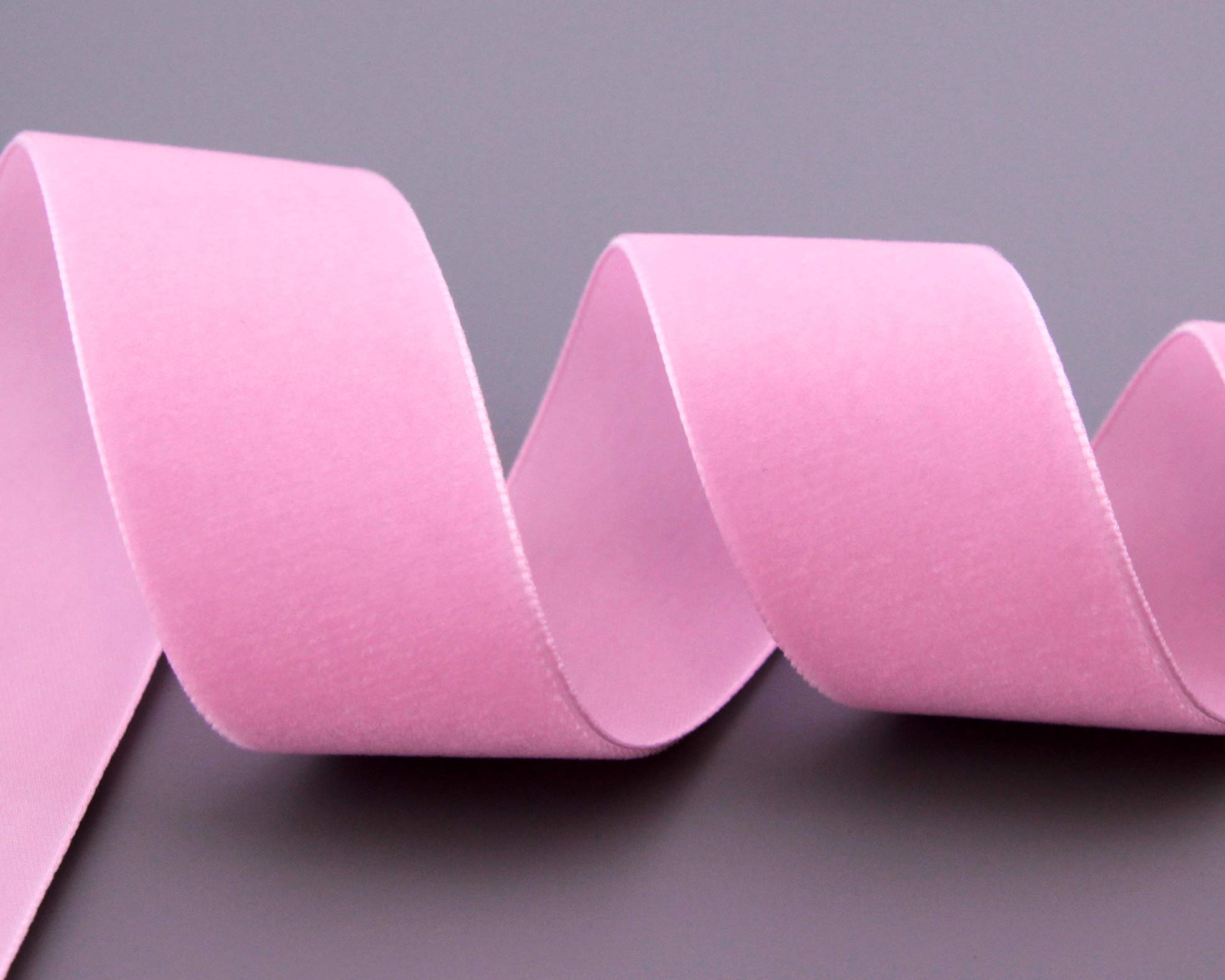 finemark 3 m x 36 mm Velvet Ribbon Light Pink (598) Decorative Ribbon Velour One Side Velvet Ribbon for Sewing, Decorating