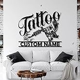 Custom Name Tattoo Studio Metal Wall Art Sign – Personalized Business Wall Decor for Tattoo Shop, Salon, or Studio – Rustic Business Sign & Unique Gift for Artists or Shop Owners Series 96
