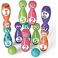 Jiakora Kids Bowling Friends Play Set and Game with 10 Bowling Pins and Two Balls, Fun Sports Games, Outside or Indoor Games, Easter Basket Stuffers Gifts for Kids