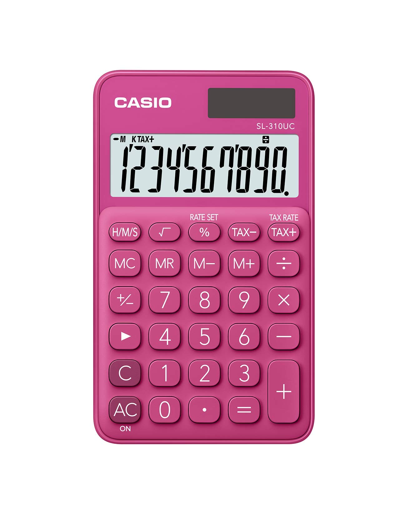 CASIO SL-310UC Calculator, 10 Digits, Trendy Colours, Tax Calculation, Thousands of Division, Solar/Battery Operated, 1 Piece, 0.8 x 7 x 11.8 cm
