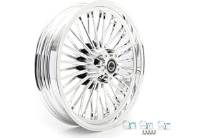 TOFR 16x3.5 Chrome Front Wheel Rim 36 Fat King Spokes Tubeless For Harley Softail FXST Standard FXSTC Custom FXSTS Springer FXSTB Night Train 2000-2010 Heritage Softail 2000-2022 FatBoy 2000-2017