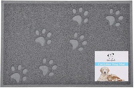Decyam Tapis Imperméable Dalimentationde Bac à Litière Pour Chat Et Chien Grey