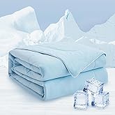 Luxe Linen Twin Size Breathable Cooling Comforter, Cooling Blanket to Keep Cool for Night Sweats with Q-Max 0.47 Lightweight & Thin 68" x 90" (Twin/Twin XL, Misty Blue)