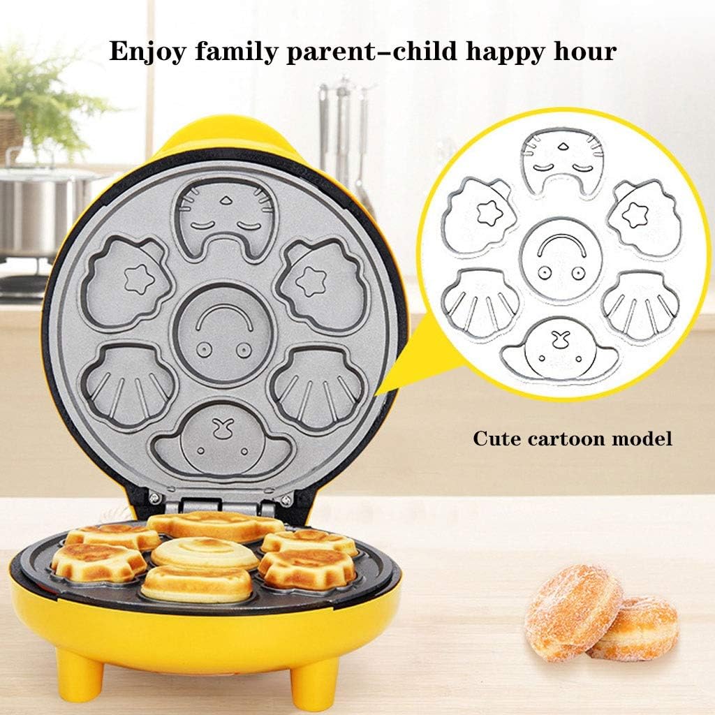 review Cartoon Mini Cake Maker, Household Automatic Children's Bread Maker, Double-Sided Heating and Baking Breakfast Machine