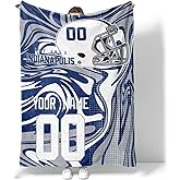 INAOO Indianapolis Throw Blanket Custom Name Number for Men Women Boy Personalized Gifts