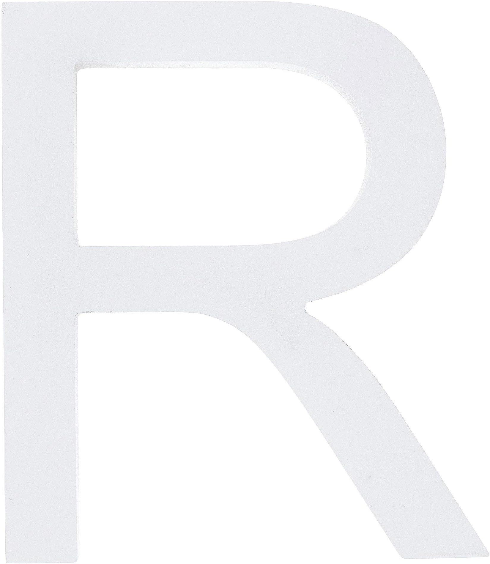 BestPysanky Arial Font White Painted MDF Wood Letter R (6 Inches)