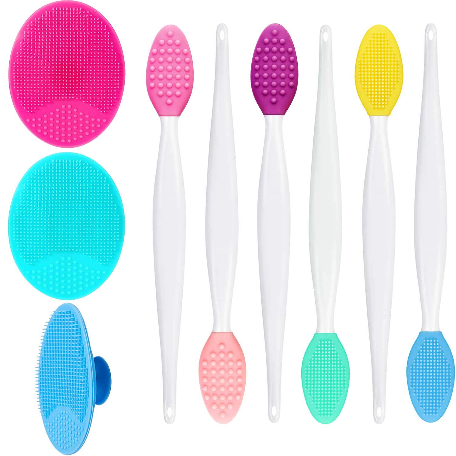 6 Pieces Silicone Exfoliating Lip Brushes and 3 Pieces