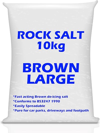 The Glowhouse Brown Rock Salt 10kg Fast Acting Ice Snow Grit De-Icer