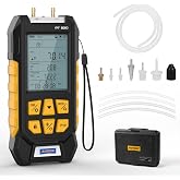 AUTOOL Manometer Gas Pressure Tester -100 to 300Kpa Digital Manometer HVAC 11 Units, Data Lock &amp; Storage with Magnetic Back, Backlit Display