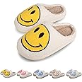 KEYUSHOP Happy Face Slippers for Kids Smile Face House Slippers Soft Plush Warm Preppy Slipper Anti-Slip Winter Fuzzy House Shoes for Toddler Girls