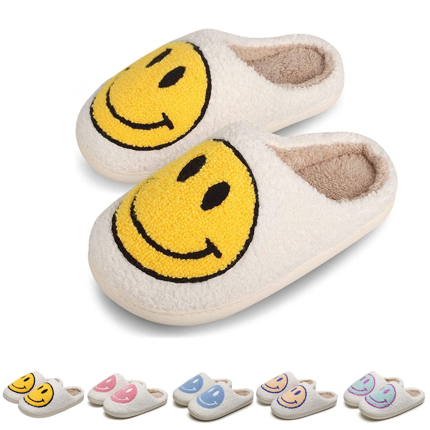 KEYUSHOP Happy Face Slippers for Kids Smile Face