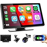 Haudio 7 inch Portable Carplay Wireless Car Stereo,HD Touchscreen for All Vehicles,with Apple CarPlay & Android Auto with Backup Camera/Mirror Link/Voice Control/Bluetooth/GPS/AUX/FM Satellite Radio