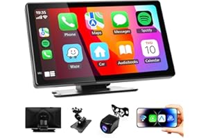 Haudio 7 inch Portable Carplay Wireless Car Stereo,HD Touchscreen for All Vehicles,with Apple CarPlay & Android Auto with Backup Camera/Mirror Link/Voice Control/Bluetooth/GPS/AUX/FM Satellite Radio