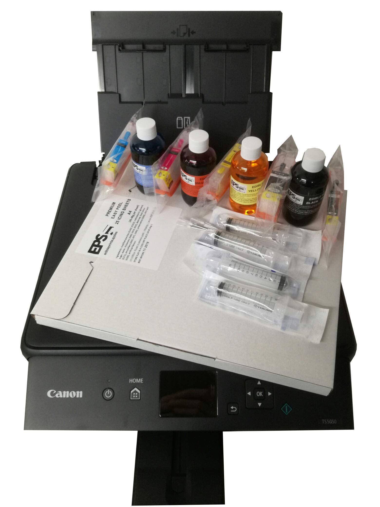 NEW MODEL EDIBLE PRINTER STARTER KIT CANON TS5050 PRINTER, REFILLABLE