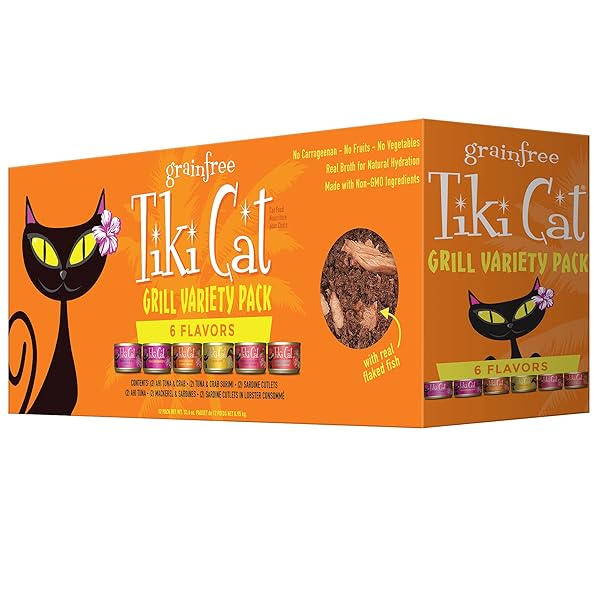 TIKI CAT GRILL WET CAT FOOD, VARIETY PACK,...