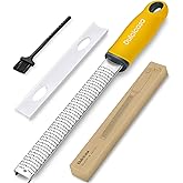 Dulcicasa Classic Zester and Grater - Professional Kitchen Lemon Zester for Lime, Cheese, Garlic, Ginger, Chocolate, Vegetabl