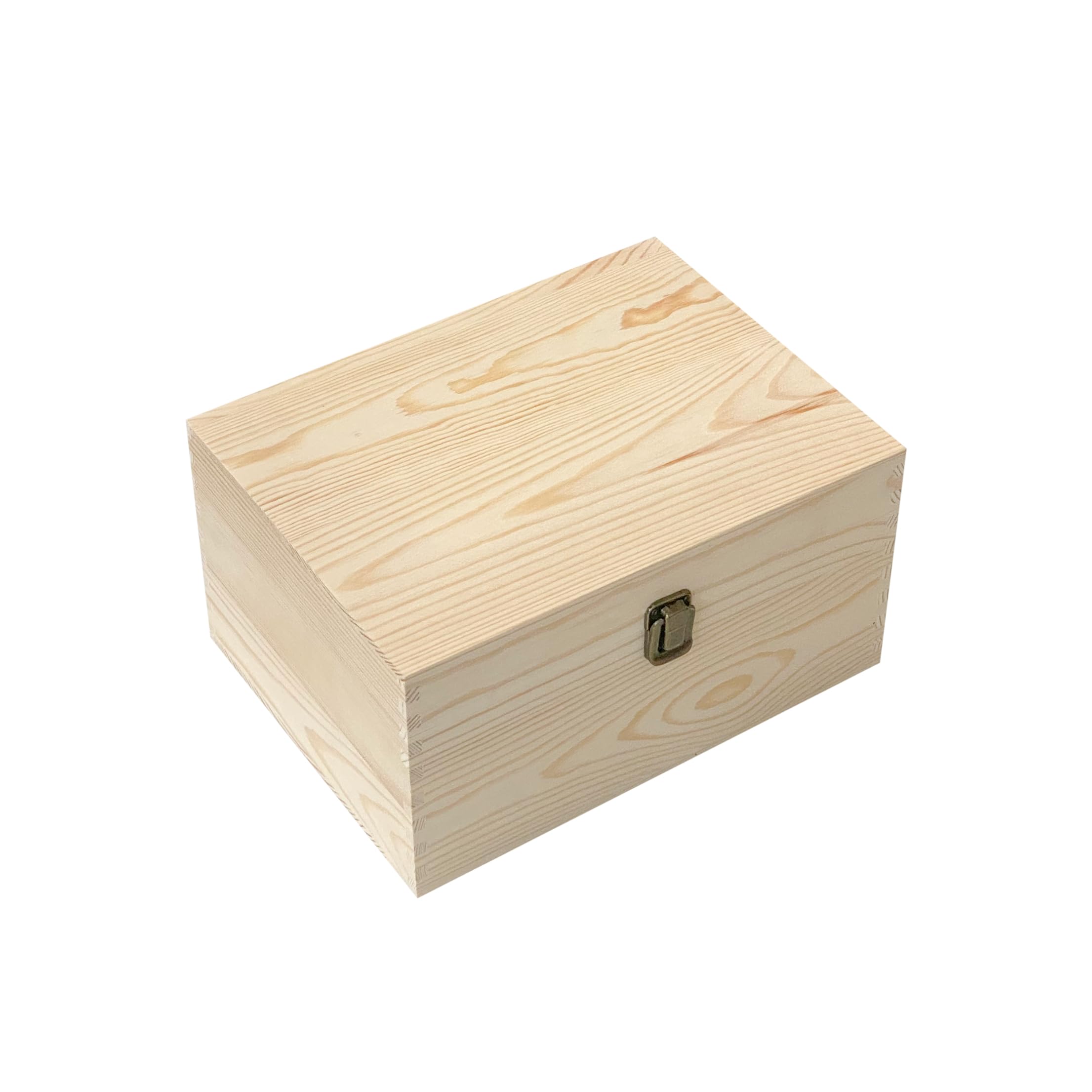 1 Pack Unfinished Wood box with Lid Crafts Wooden Storage Box for DIY Arts Project (Outer 10.6 x 7.9 x 5.7 IN,Interior 10 x 7.3 x 5.3 IN)