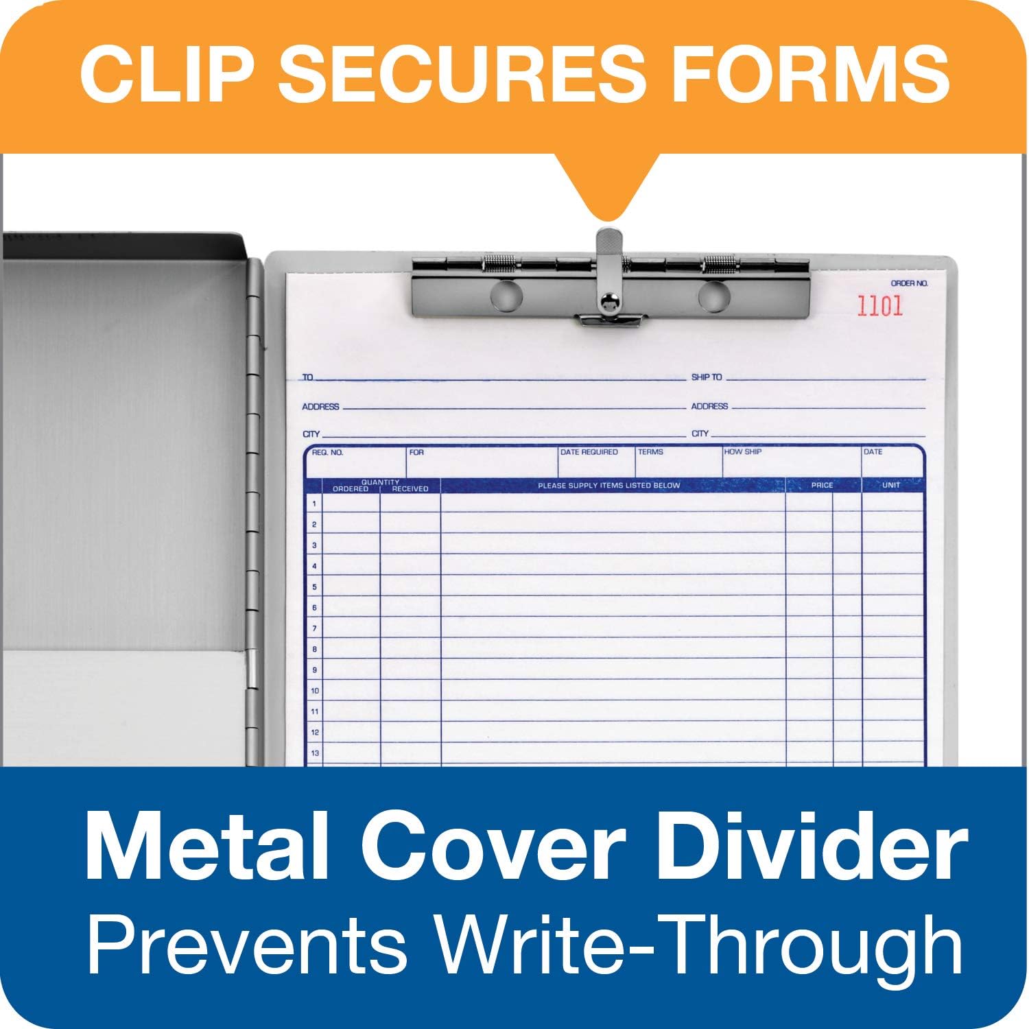 Adams Forms Holder, Left Hinge, 8.5 x 14 Inches, Aluminum (AFH23) : Forms Holder Clipboard : Office Products