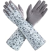 KAYGO Gardening Gloves for Women Long Sleeve, Light Protective Gloves for Yard and Outdoor Work, Best Garden Gifts for Gardener,Gray,Large
